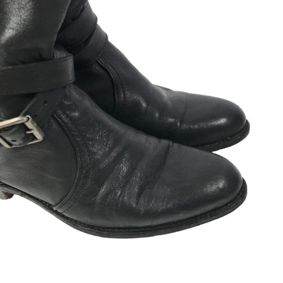 FRYE 77547 Dorado Black Leather Western Cowgirl Riding Boots Women's Size 9 - Picture 4 of 12